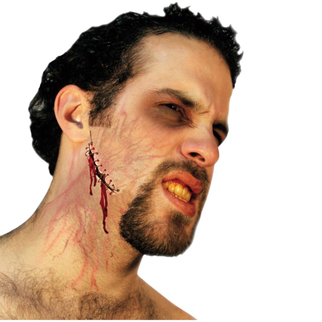 Cicatriz de látex con puntos de sutura – Maquillaje de efectos especiales para Halloween