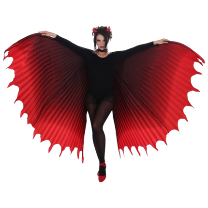 Capa «Alas de diabla roja» de 130 cm – Envergadura: 260 cm