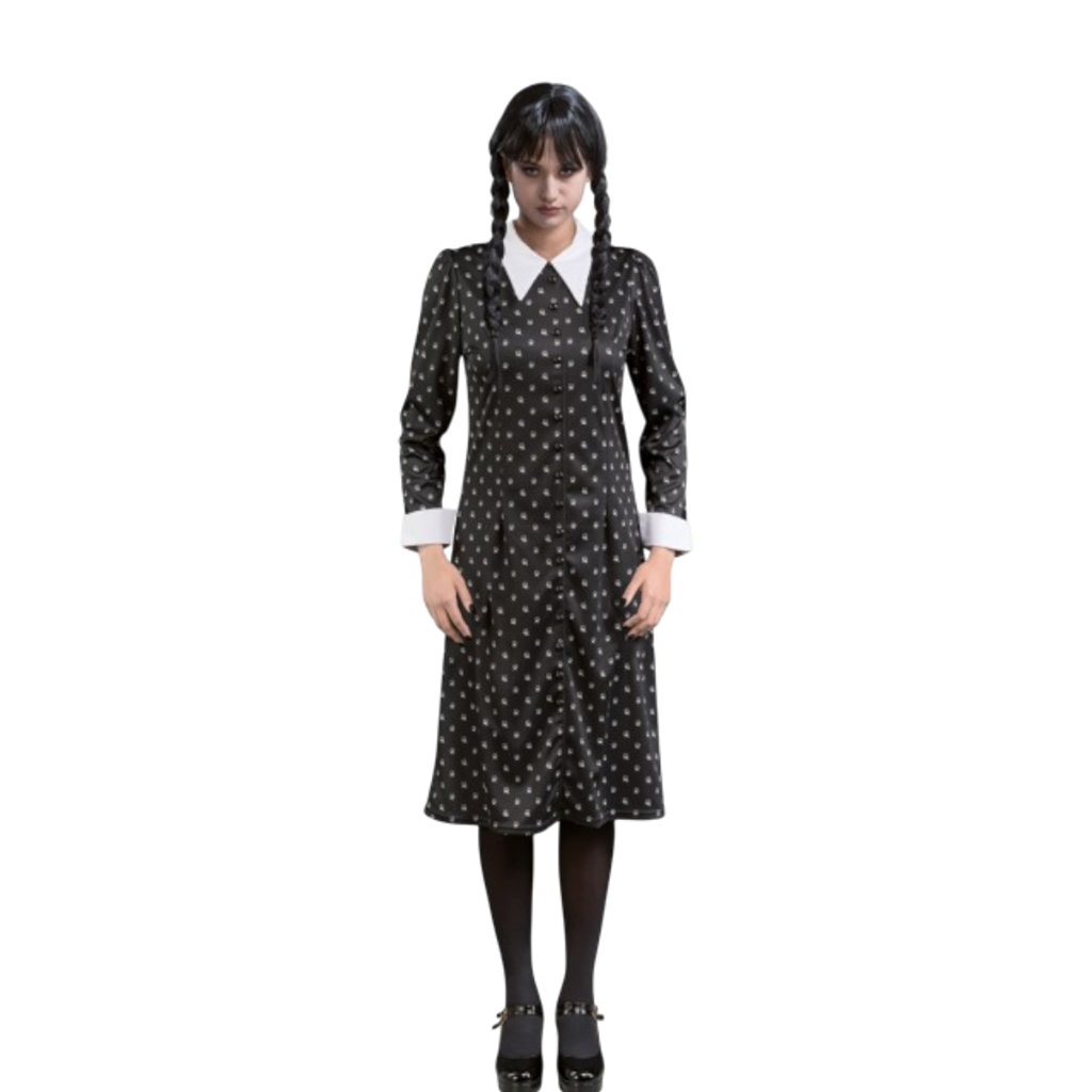 Vestido negro de Mercredi Addams, talla M – Disfraz para mujer