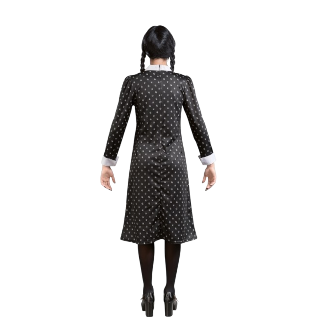 Vestido negro de Mercredi Addams, talla M – Disfraz para mujer