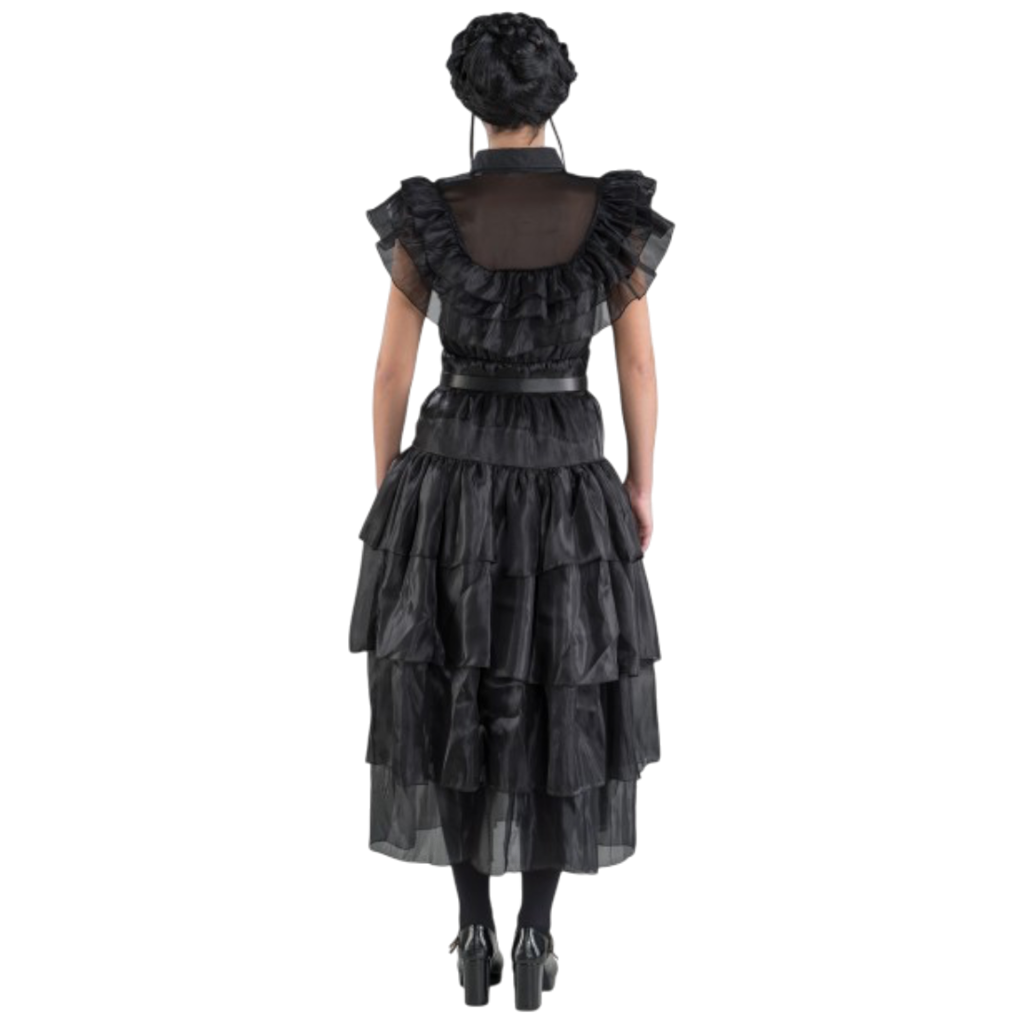 Vestido de gala negro de «Miércoles Addams», de dos piezas, talla M – Disfraz para mujer