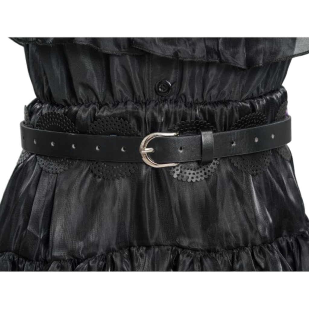 Vestido de gala negro de Mercredi Addams, 140 cm – Disfraz infantil