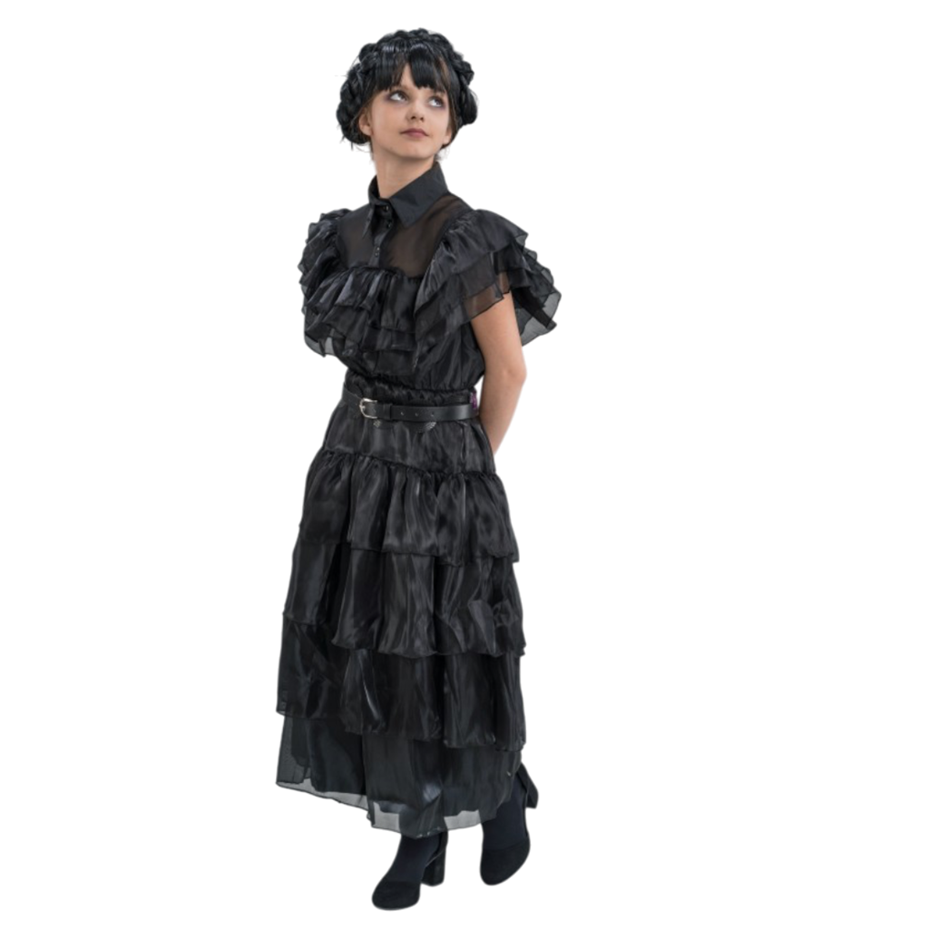 Vestido de gala negro de Miércoles Addams, 152 cm – Disfraz infantil