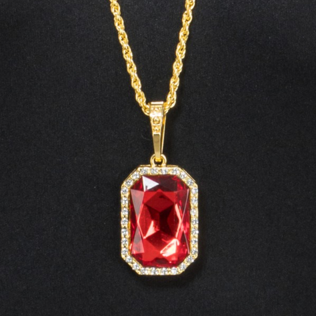 Collar «Vampiro» con colgante de rubí – Cadena de 72 cm