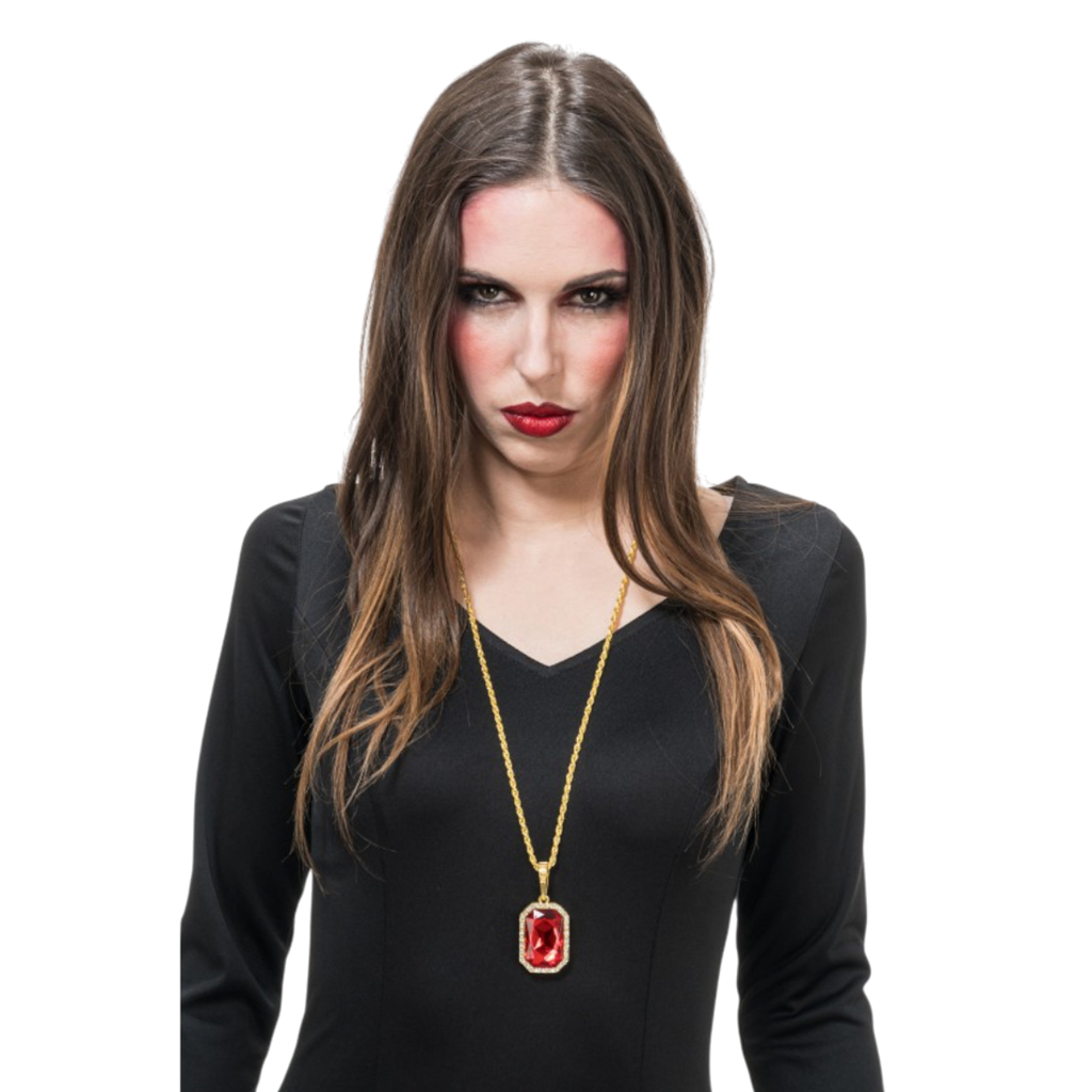 Collar «Vampiro» con colgante de rubí – Cadena de 72 cm