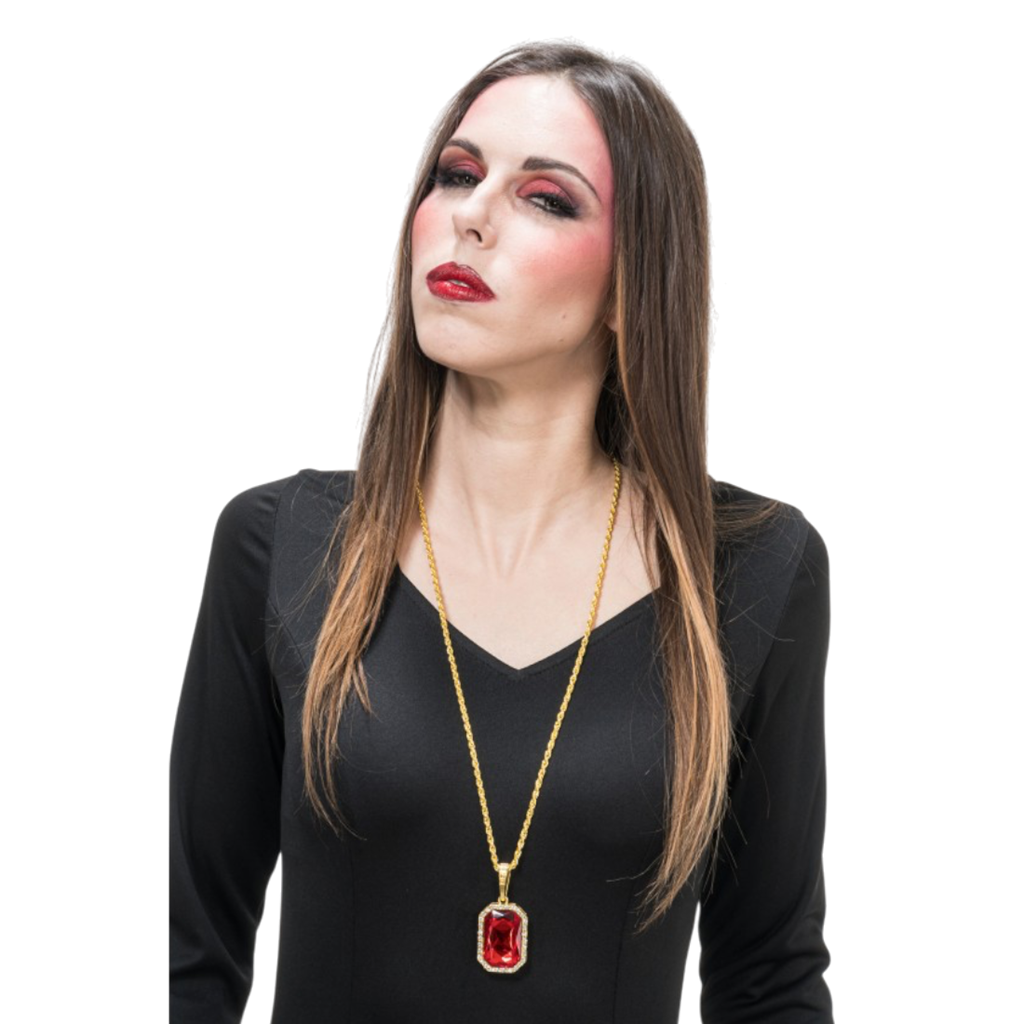 Collar «Vampiro» con colgante de rubí – Cadena de 72 cm