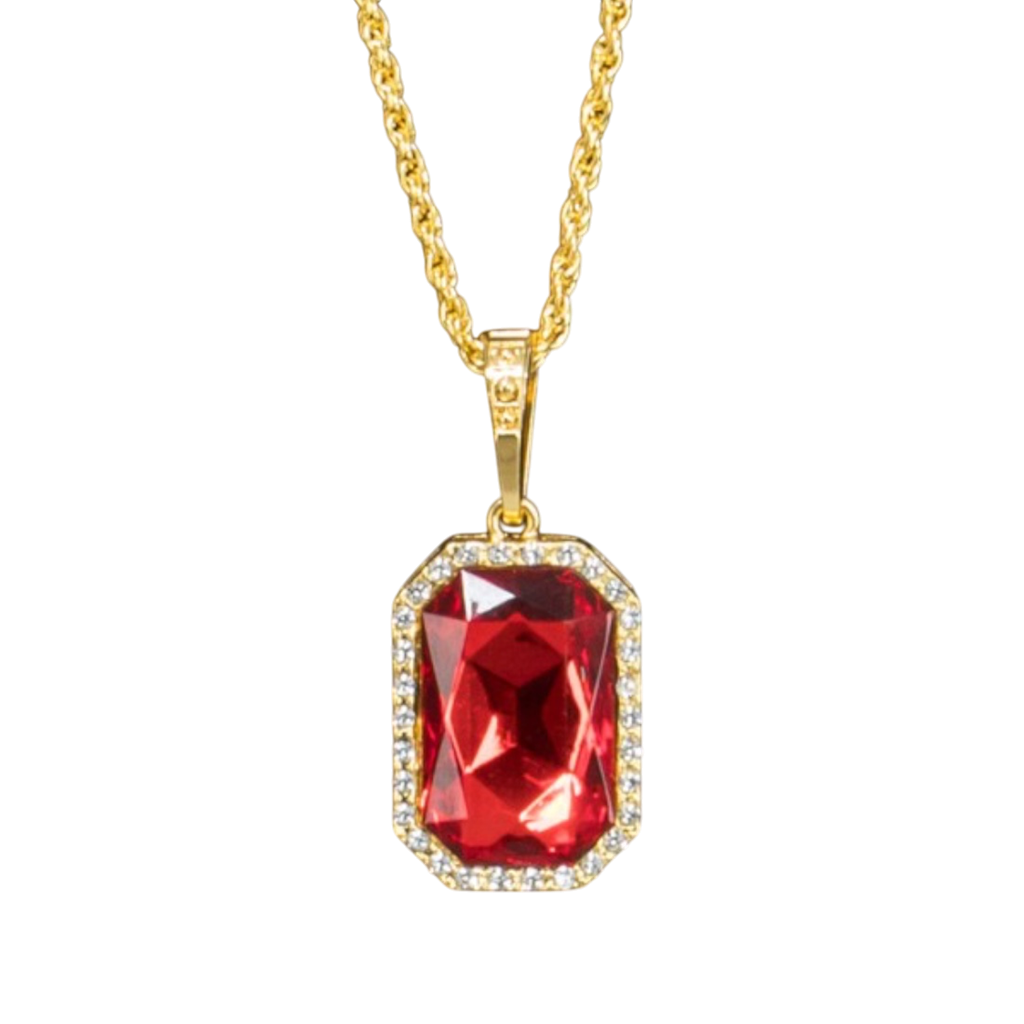 Collar «Vampiro» con colgante de rubí – Cadena de 72 cm