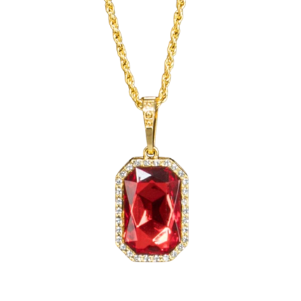Collar «Vampiro» con colgante de rubí – Cadena de 72 cm