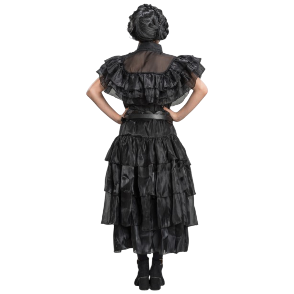 Vestido de gala negro de Miércoles Addams, 128 cm – Disfraz infantil