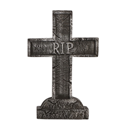 Lápida con cruz «RIP» de 58 cm – Decoración de Halloween