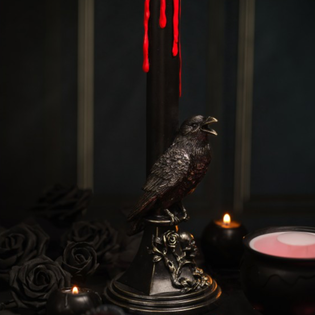 Candelabro «Cuervo Negro» LED de 45,5 cm – Decoración de Halloween