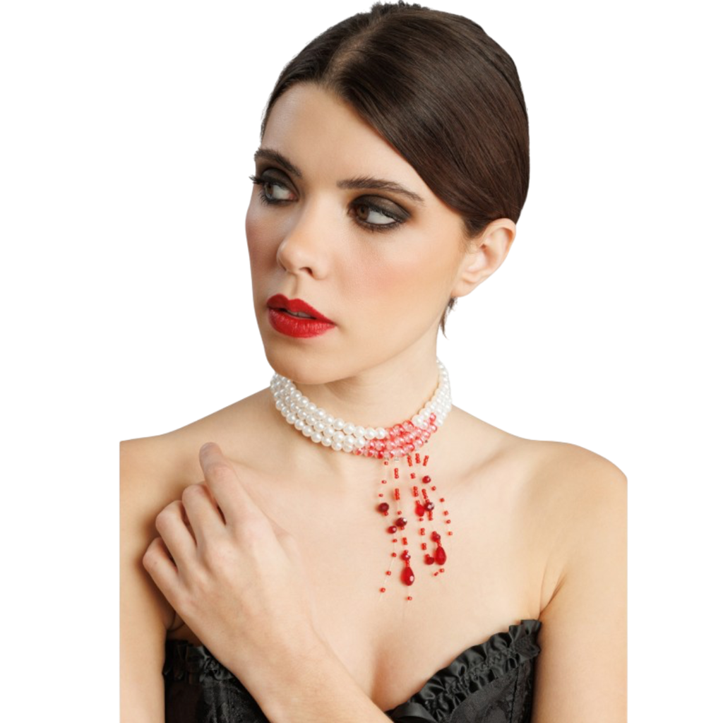 Collar de perlas sangrientas – Joya de Halloween