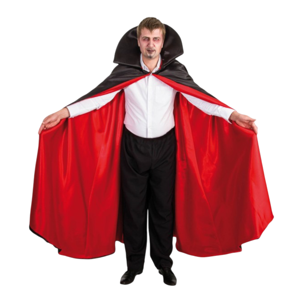 Capa de vampiro roja y negra, 170 cm – Disfraz de Halloween