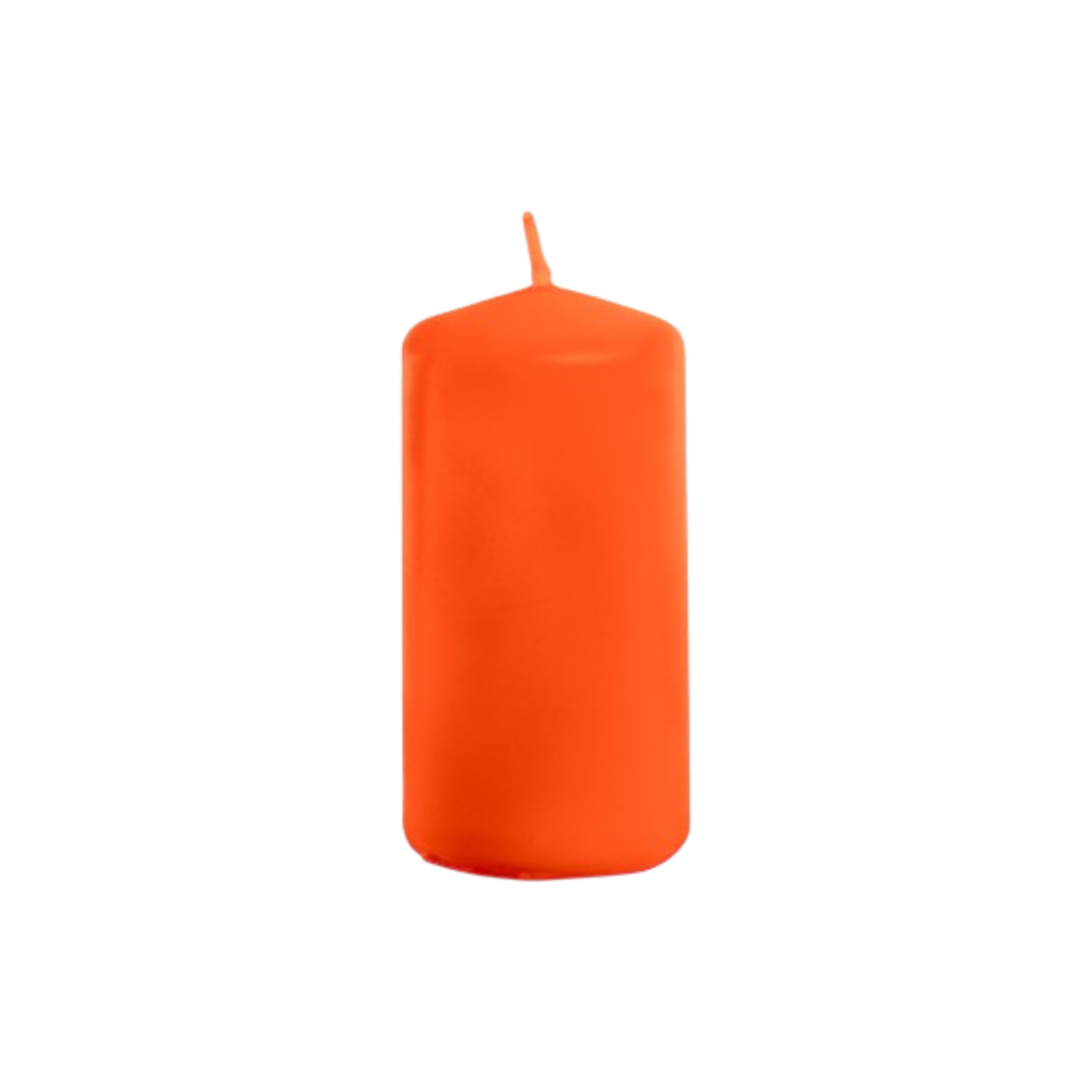 Vela cilíndrica naranja de 4 x 6 cm – Decoración de Halloween