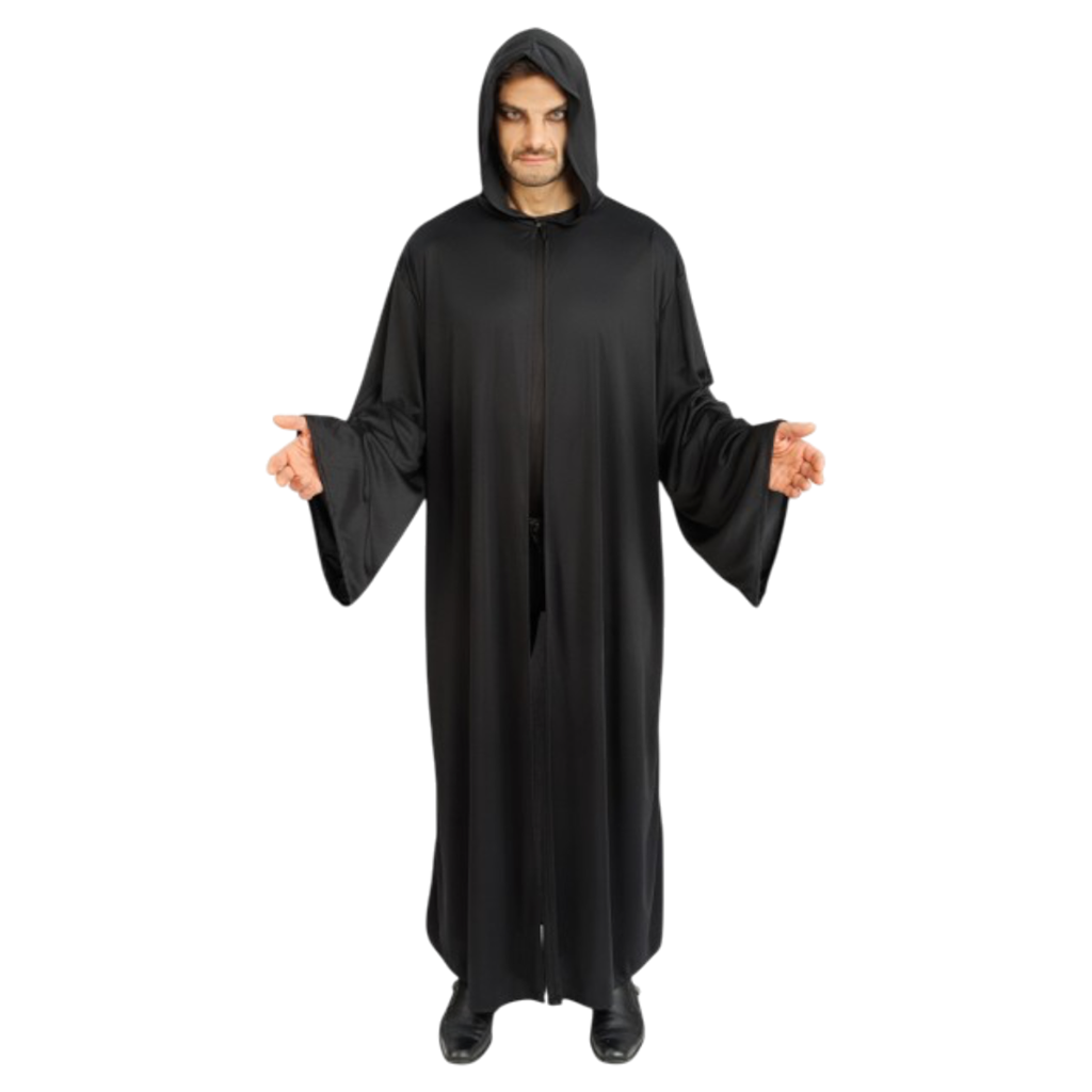 Capa negra de sacerdote satánico, 180 cm – Disfraz de Halloween