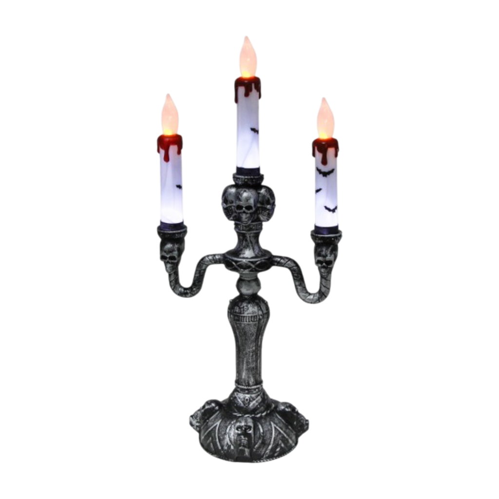 Candelabro luminoso de 3 brazos, 40 cm – Decoración de Halloween