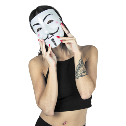 Máscara de Anonymous blanca – Disfraz de Halloween