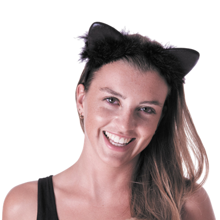 Diadema con orejas de gato negras – Accesorio de Halloween