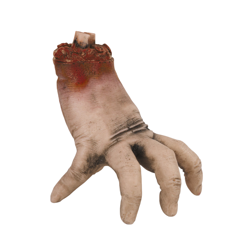 Mano cortada ensangrentada – Accesorio de Halloween