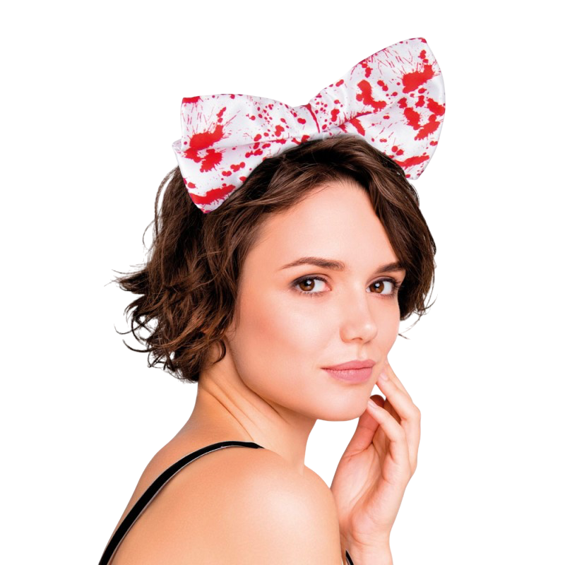 Diadema con lazo ensangrentado – Accesorio de Halloween