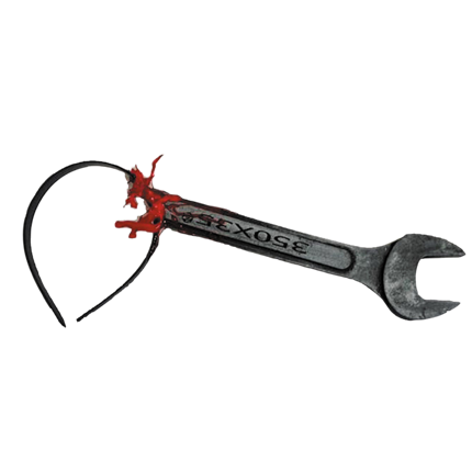 Diadema con llave plana ensangrentada – Accesorio de Halloween