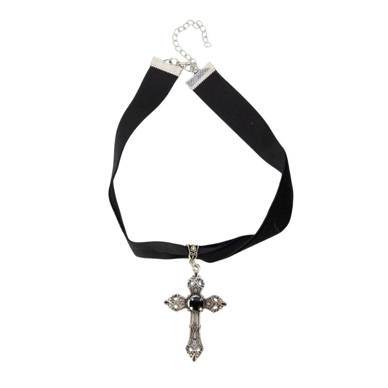 Collar con cruz gótica – Joya de Halloween