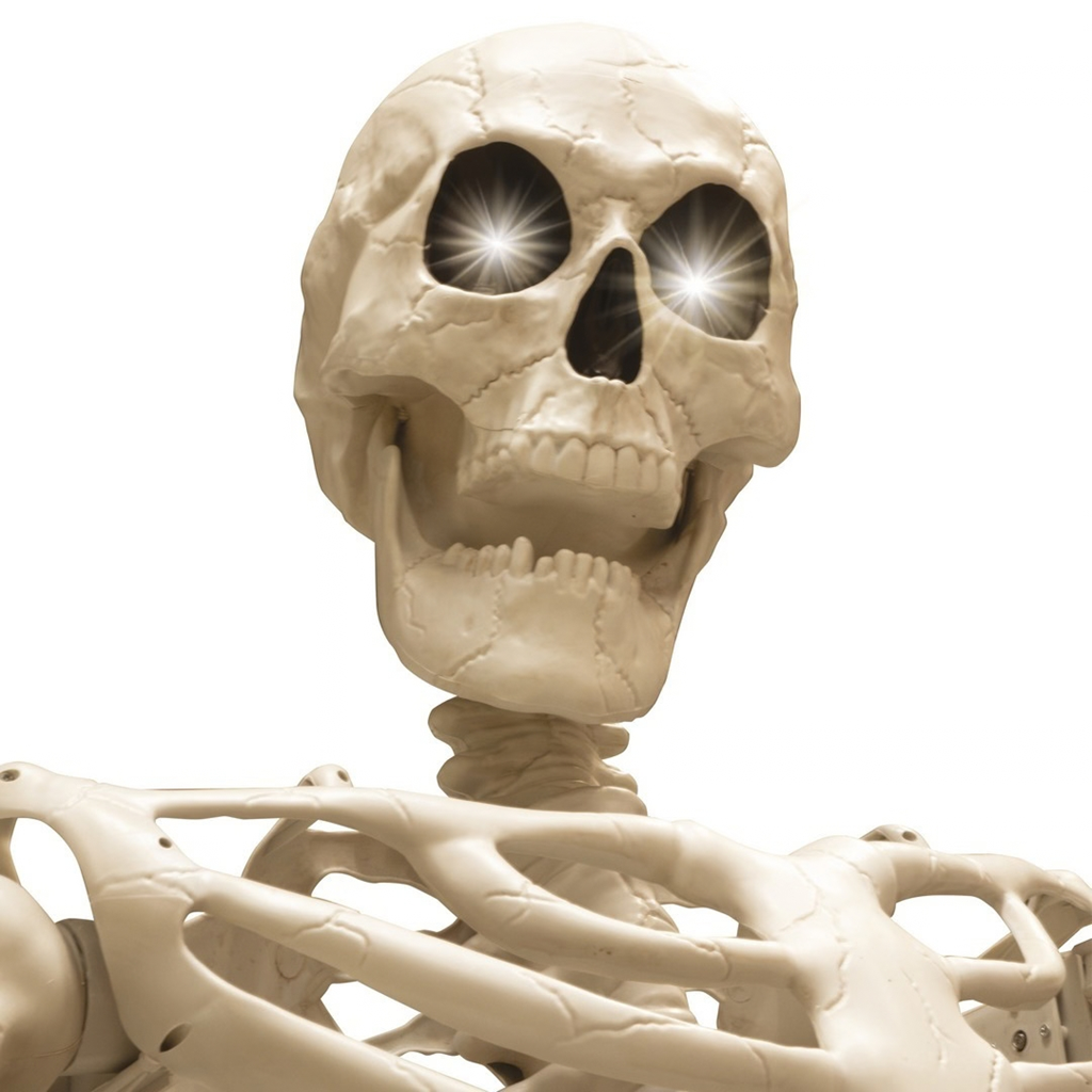 Esqueleto gigante luminoso de 3,18 m – Decoración de Halloween XXL