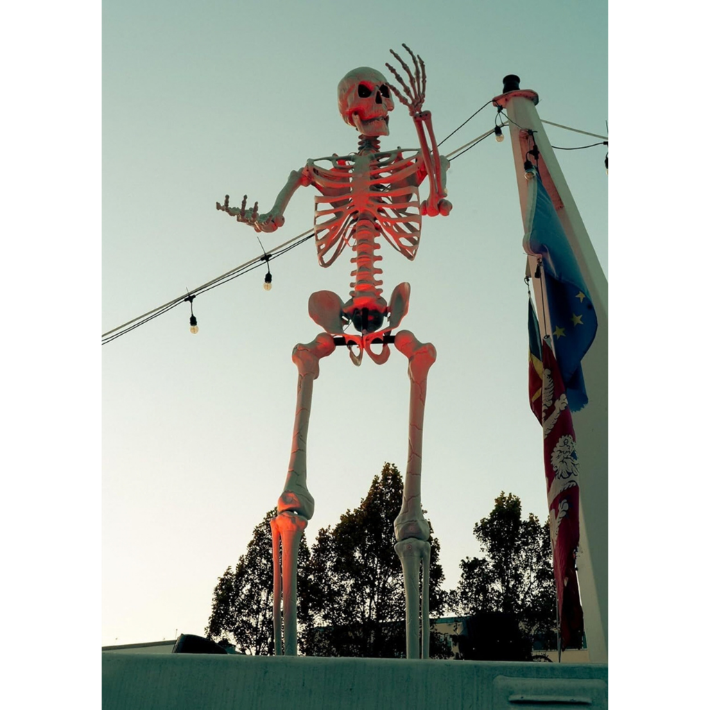 Esqueleto gigante luminoso de 3,18 m – Decoración de Halloween XXL