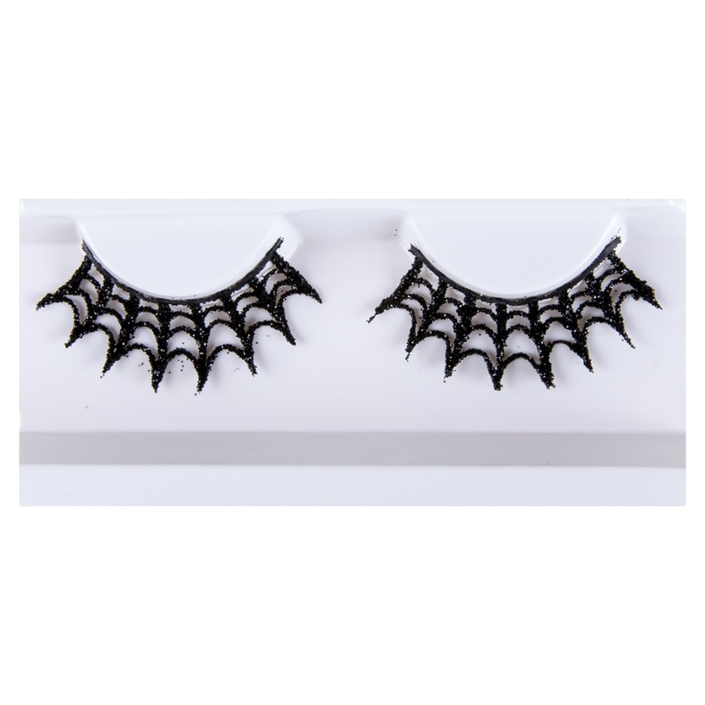 Pestañas postizas autoadhesivas con diseño de tela de araña – Maquillaje de Halloween
