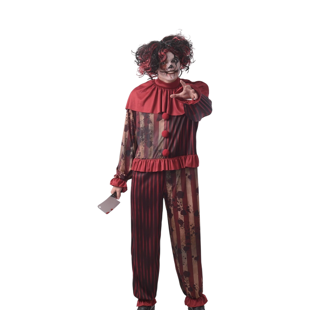 Disfraz de payaso asesino diabólico para hombre, talla L/XL – Halloween