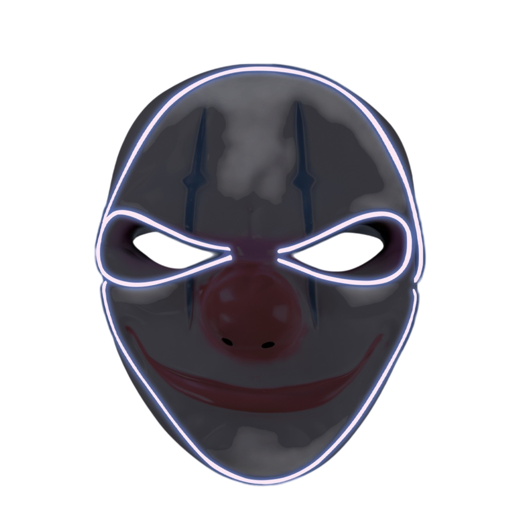 Máscara LED de payaso terrorífico para adultos – Halloween