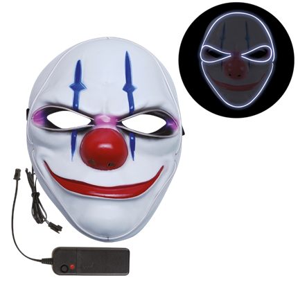 Máscara LED de payaso terrorífico para adultos – Halloween