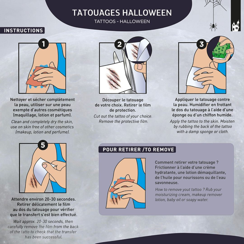 Tatuajes temporales y cicatrices – Maquillaje de Halloween