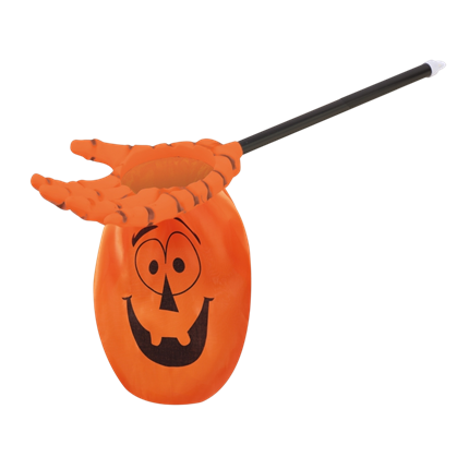 Bolsa de caramelos con forma de calabaza y mano de esqueleto, 59 cm – Halloween