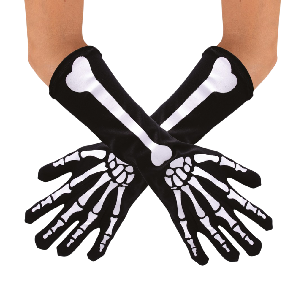 Guantes largos de esqueleto de 37 cm – Accesorio para disfraces de Halloween
