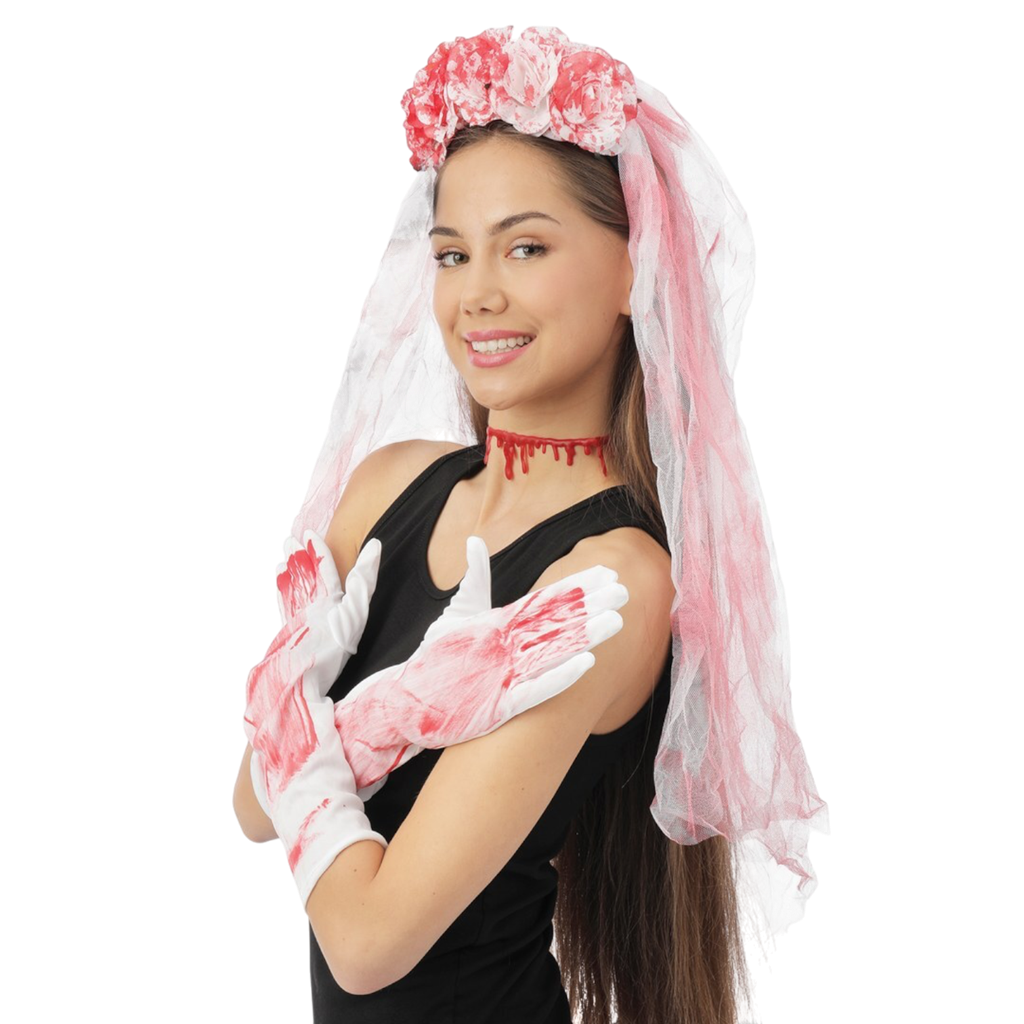 Kit de novia ensangrentada para adultos – Accesorios para disfraces de Halloween