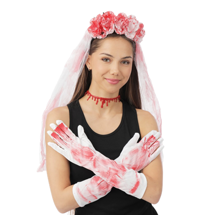 Kit de novia ensangrentada para adultos – Accesorios para disfraces de Halloween