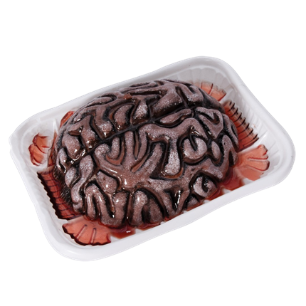 Cerebro ensangrentado en bandeja de 13 cm – Decoración gore de Halloween