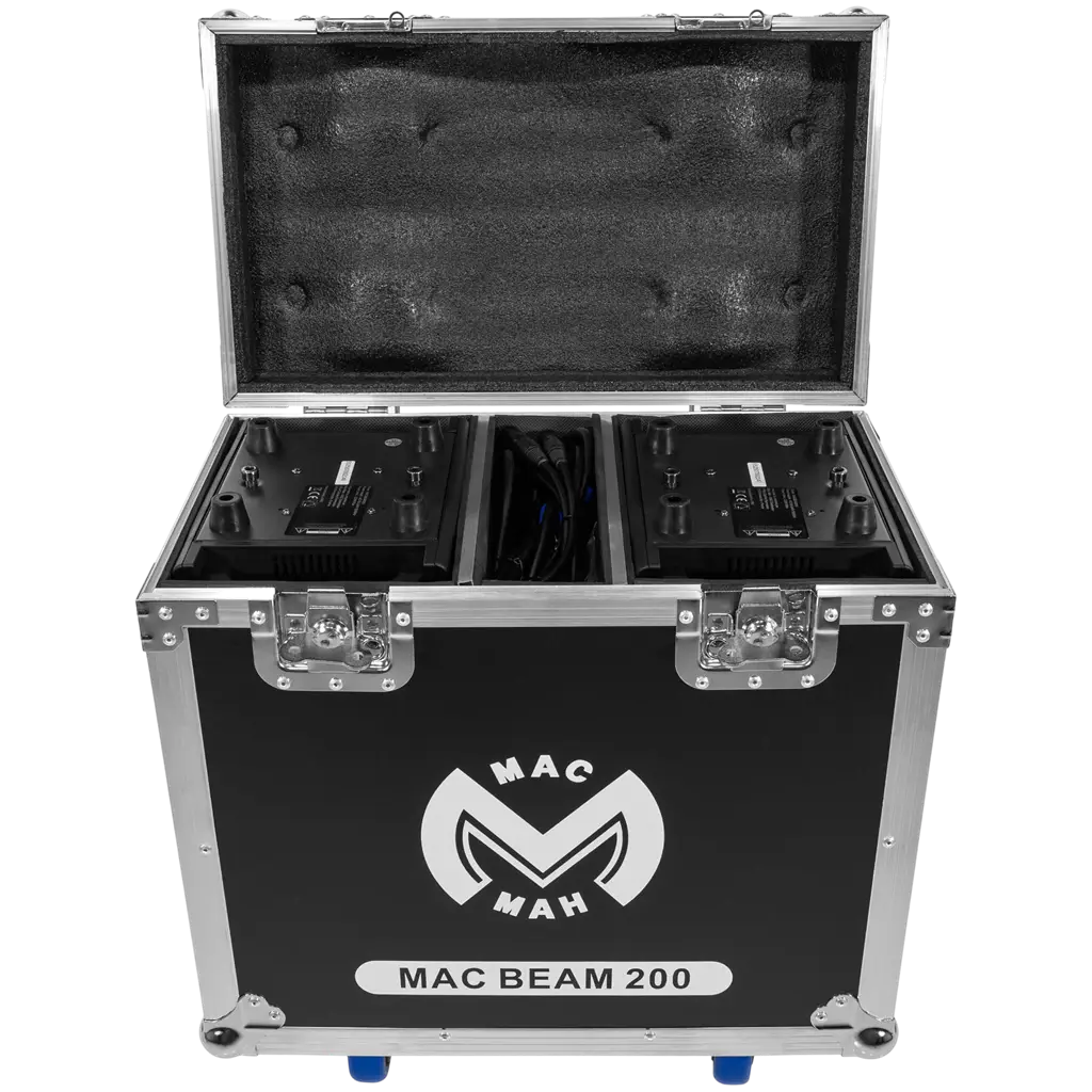 Pack de 2 focos LED Beam de 200 W con maleta de transporte – Mac Mah