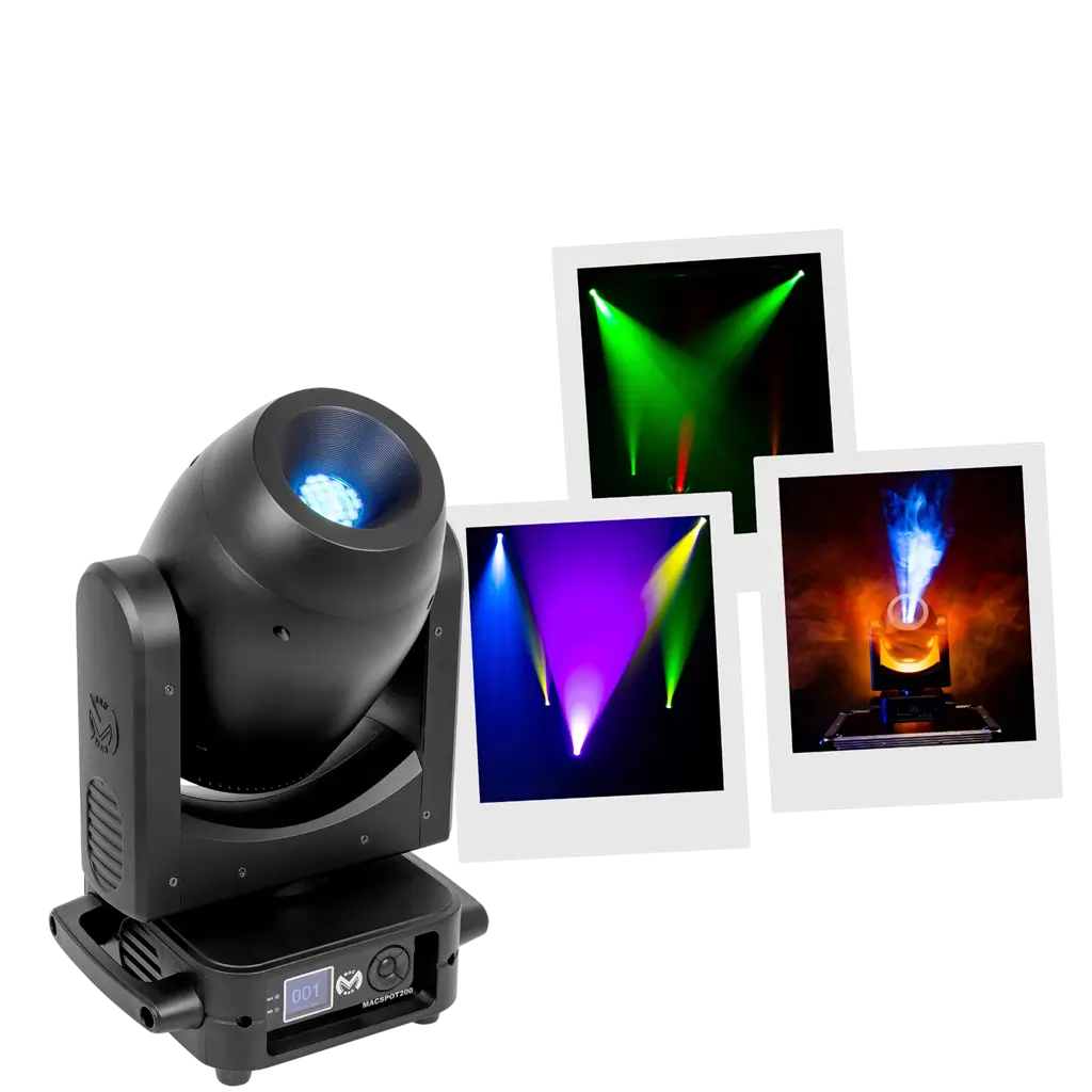 Foco LED de 200 W con gobos, prisma de 6 facetas y enfoque motorizado – Mac Mah