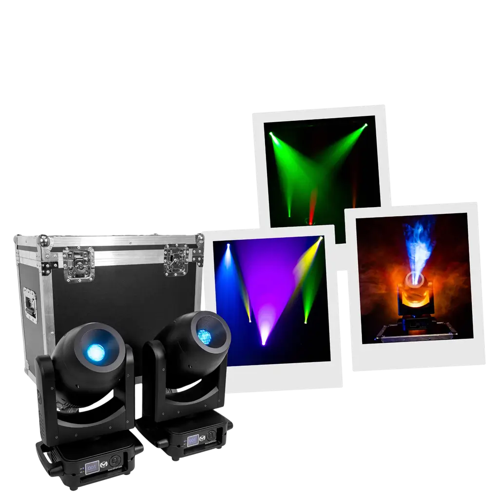 Pack de 2 focos LED Spot de 200 W con maleta de transporte – Mac Mah