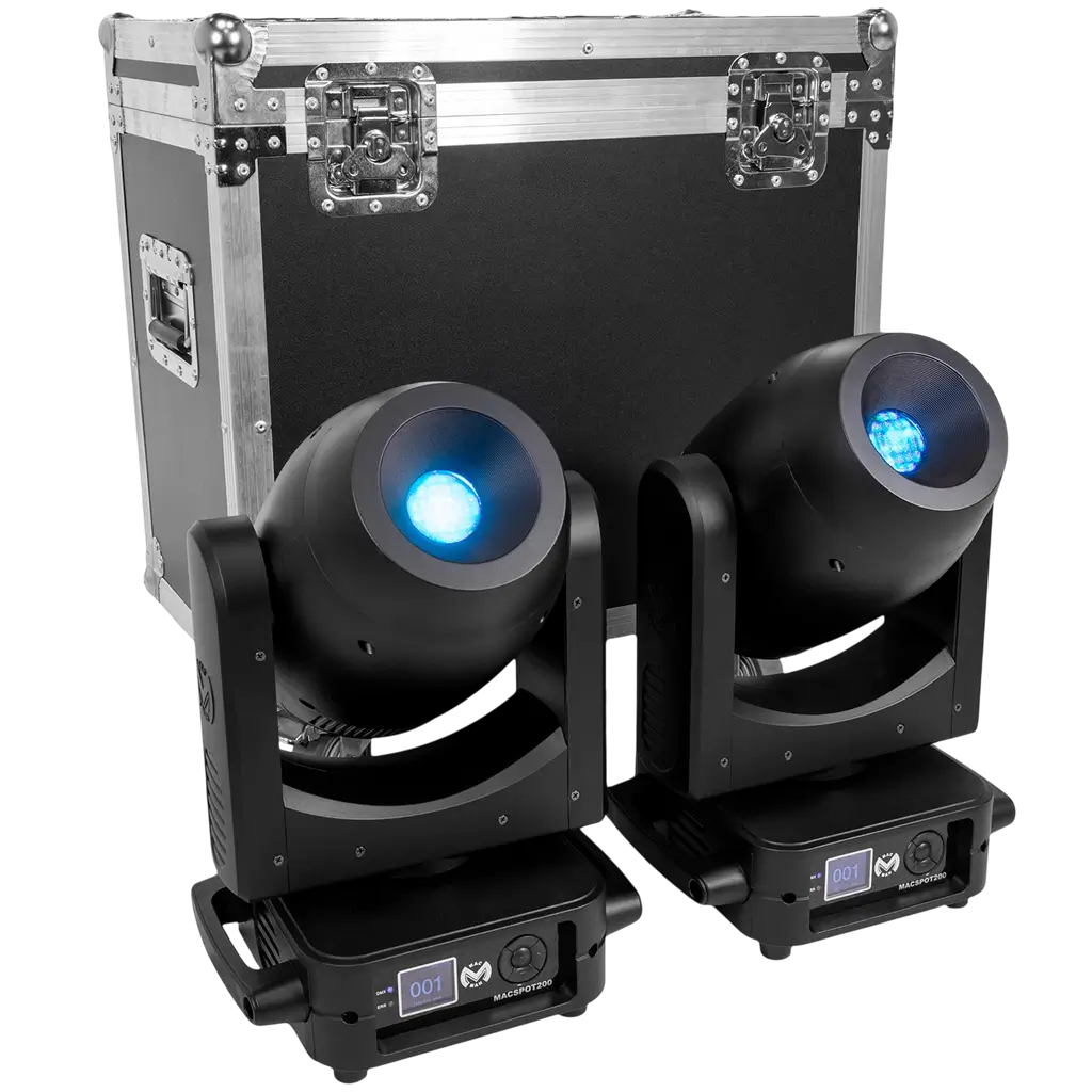 Pack de 2 focos LED Spot de 200 W con maleta de transporte – Mac Mah