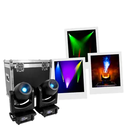 Pack de 2 focos LED Spot de 200 W con maleta de transporte – Mac Mah