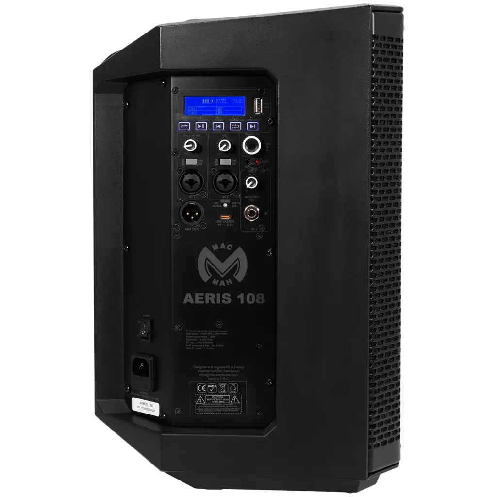 Altavoz portátil amplificado de 150 W RMS y 8", alimentado por batería, con micrófono UHF – Mac Mah