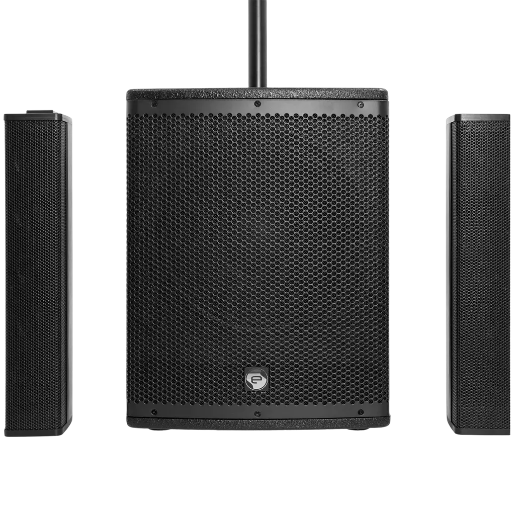 Sistema de columna activa de 2 vías y 800 W RMS con subwoofer de 12" – Elokance