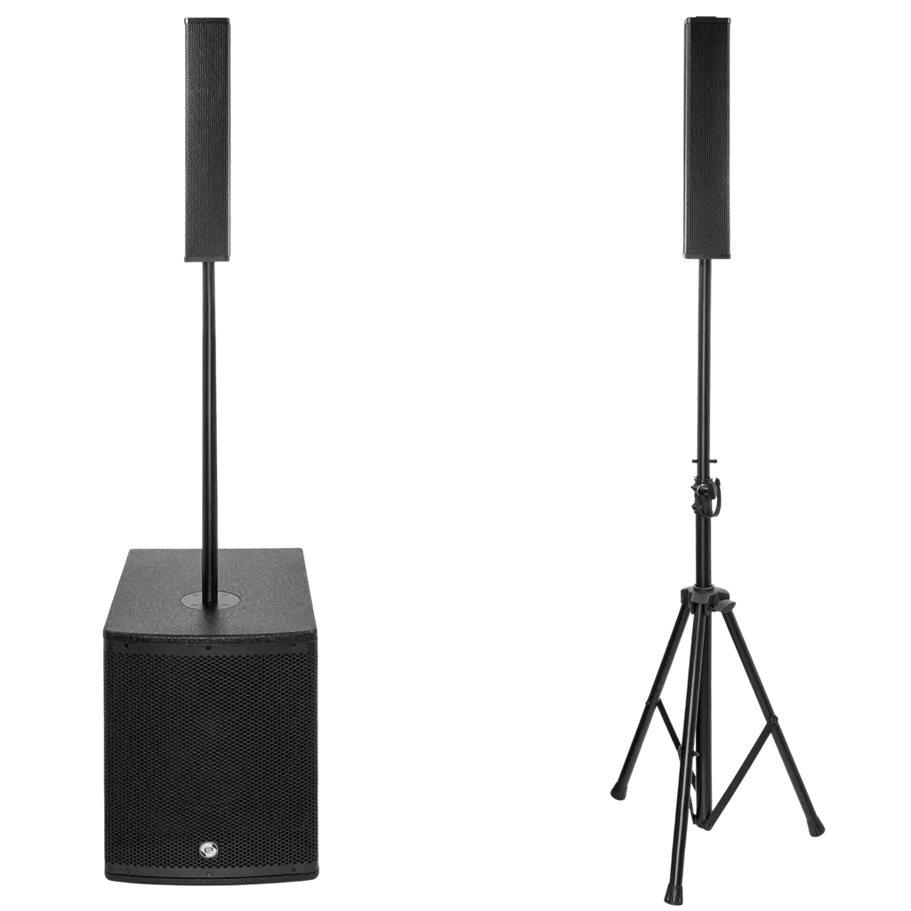 Sistema de columna activa de 2 vías y 800 W RMS con subwoofer de 12" – Elokance