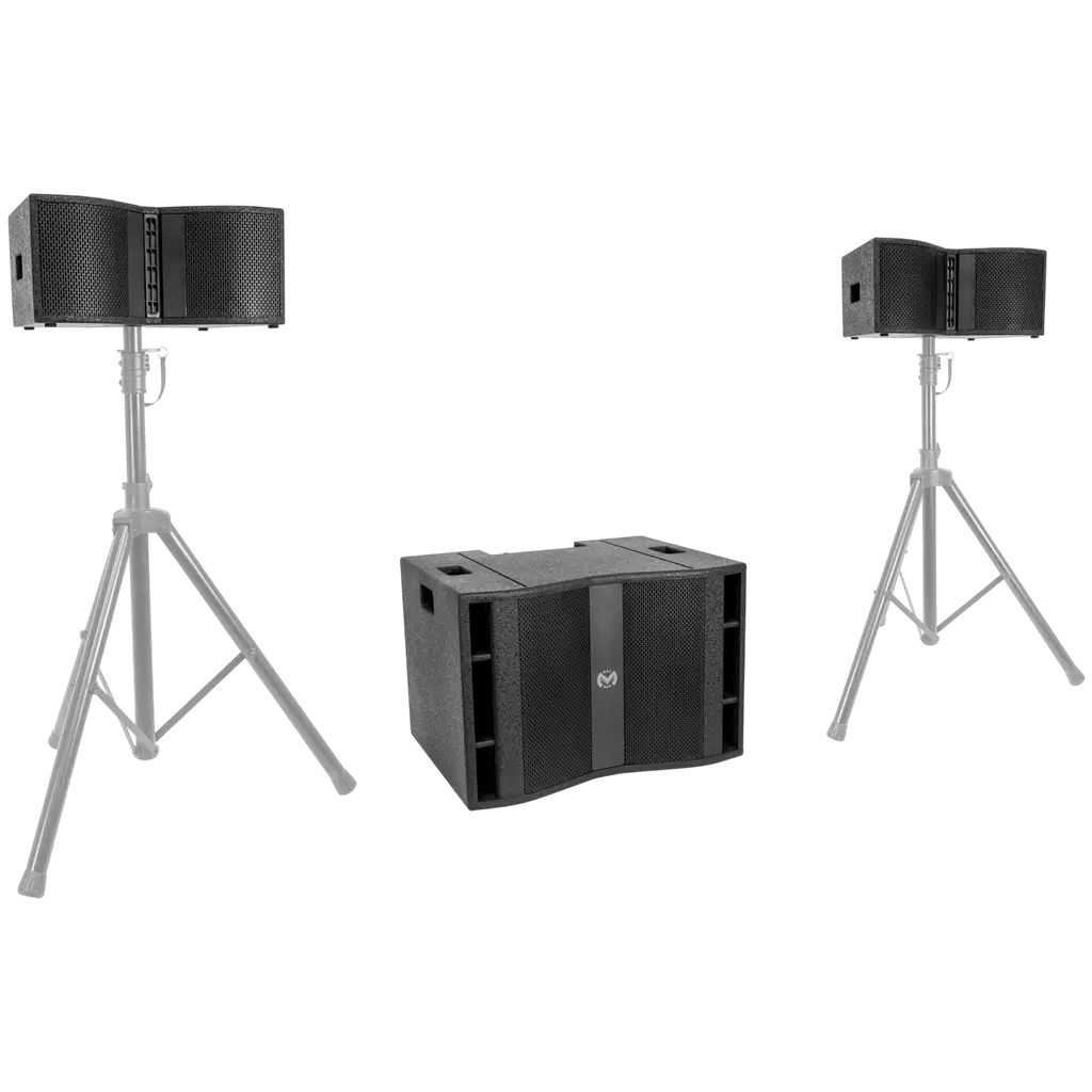 Sistema de sonido trifónico de 600 W RMS con subwoofer de 15" – Mac Mah
