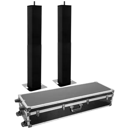 Pack de 2 totems extensibles de 106 a 195 cm con bandas elásticas negras y maletín de transporte – Plugger