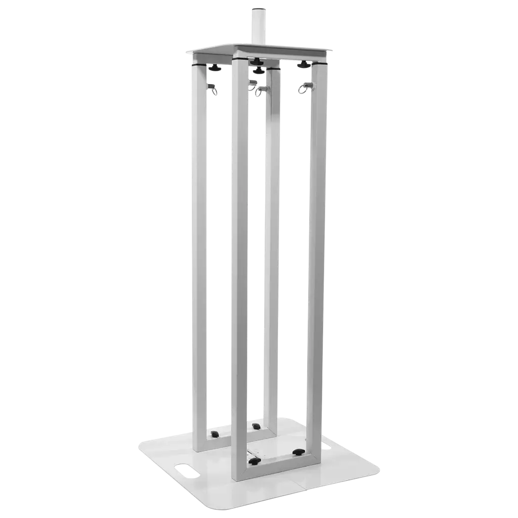 Pack de 2 totems extensibles de 106 a 195 cm con lycras blancas y maletín de transporte – Plugger
