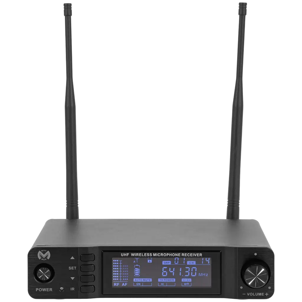 Micrófono inalámbrico UHF cardioide True Diversity con receptor – Mac Mah